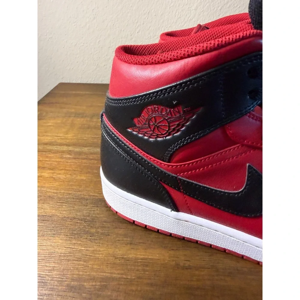 Nike Air Jordan 1 Mid SE Red Black Men's Basketball Shoes Size 10.5